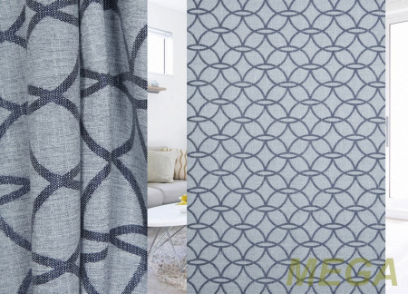 Ткани портьерные Жаккард Лен HH GD2627-blue/280 L Jac